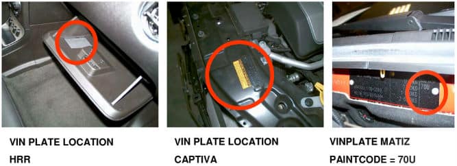 Exemple code peinture Chevrolet Europe